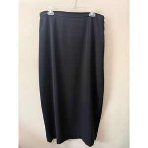 Charter Club Womens Black Maxi Skirt Size 16 Straight Long Lined Professional